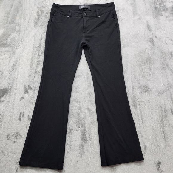 one 5 one Pants - One 5 One Pants Womens 12 Black Ponte Knit Mid Rise Bootcut Flare Leg Stretch